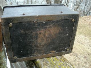 ANTIQUE 1800 ' S CAST IRON STRONG BOX STAGECOACH BOX IN 5