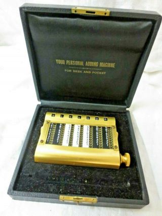 Antique Early Golden Gem Automatic Adding Machine Calculator Patent 1907
