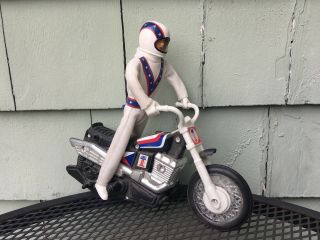 Evel Knievel Stunt Cycle & Action Figure W/helmet Really Ideal