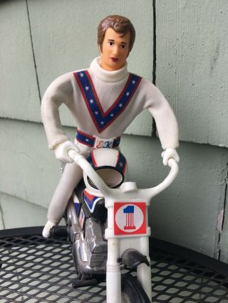 Evel Knievel Stunt Cycle & Action Figure w/Helmet Really Ideal 5