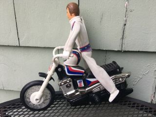 Evel Knievel Stunt Cycle & Action Figure w/Helmet Really Ideal 8