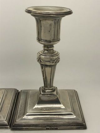 1900 George Howson Sterling Silver 5” Pillar Candlesticks 14.  5 ozt Antq English 3
