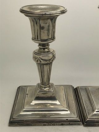 1900 George Howson Sterling Silver 5” Pillar Candlesticks 14.  5 ozt Antq English 4