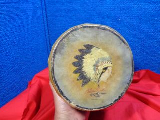 Vintage Paint DECORATED Native American Indian DRUM 2