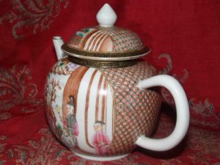 Rare 18thC Chinese Qianlong Famille Rose Export Porcelain ' Mandarin ' Teapot 4