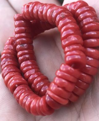 Old Natural Undyed Blood Red Coral Bracelet