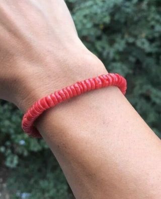 Old Natural Undyed Blood Red Coral Bracelet 2