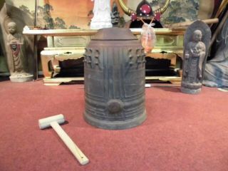 Japanese Temple Bell Bronze Buddhist Cracked Sea Freight Check The Video