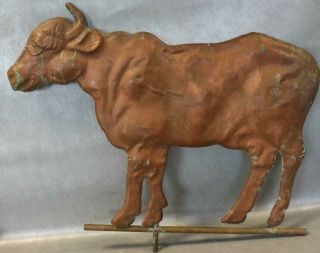 Cow Bull Weather Vane Weathervane Copper 30 " Long Old Vintage Antique
