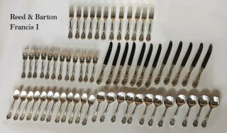Francis I - Reed & Barton 60pc Set For 12 - Sterling Silver Flatware Set