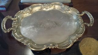 445g Silver 900 Xix Handle Tray Colonial Style