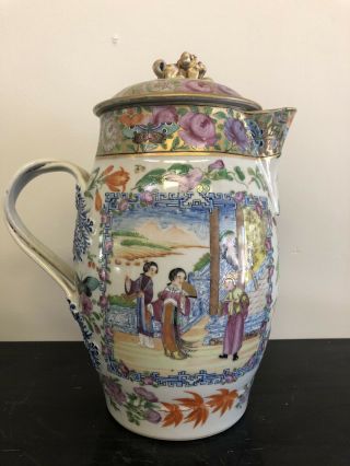 Antique 18th Century Chinese Famille Rose Large Coffee Tea Punch Pot