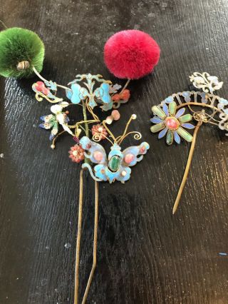 3 Kingfisher Feder Hair Ornaments 7