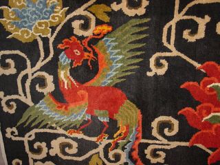 Great S.  Antique Full Pile Double Phoenix Chinese Rug Hg