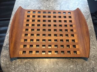 Dansk Designs Denmark Lattice Tray Jens Quistgaard Jhq Teak Mid Century Modern