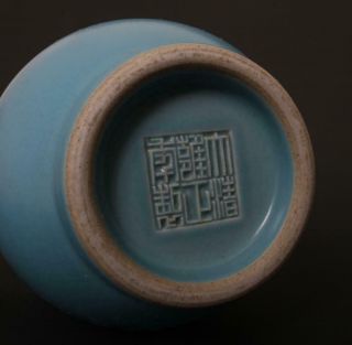 Pair Perfect Antique Chinese Porcelain Blue Glaze Vase Yongzheng Mark - crane 7