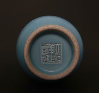Pair Perfect Antique Chinese Porcelain Blue Glaze Vase Yongzheng Mark - crane 8
