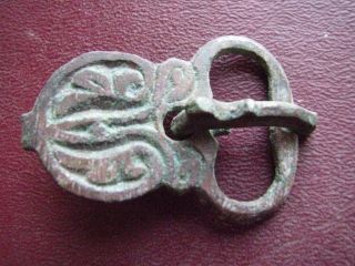 Authentic Ancient Lake Ladoga Viking Artifact Bronze Complete Buckle F10