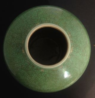 Antique Chinese crackle green glaze porcelain jar vase 6