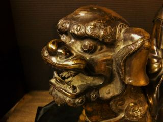 Large Heavy Late Edo Period Japanese Bronze Incense Burner Censer Chinese Style 5