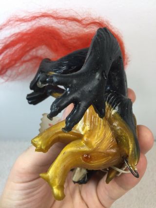 Vintage 1966 Oily Jiggler Russ Berrie Bros Yellow Black Wuver Wolf Canada tail 9