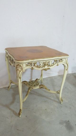 French Carved Side Center Table Nightstand
