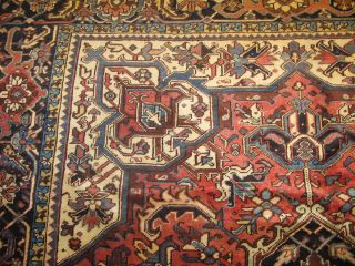 Vintage Antique Persian Heriz Serapi Hand Knotted Wool Rug 8 ' - 5 x 11 ' - 5 5