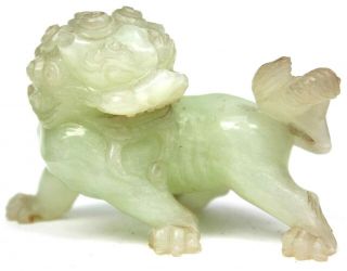 Antique Jade Foo Dog Temple Lion Hand Carved
