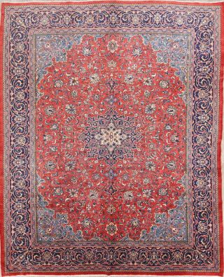 One - Of - A - Kind Vintage Floral Sarouk Persian Oriental Hand - Knotted 9x13 Large Rug