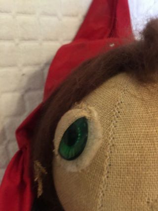 Primitive Handmade Little Red Riding Hood Doll,  Summer Doll Private Listing 8