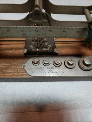 Vintage Eastman Kodak studio scale and Arthur Thomas Co.  Weights 4