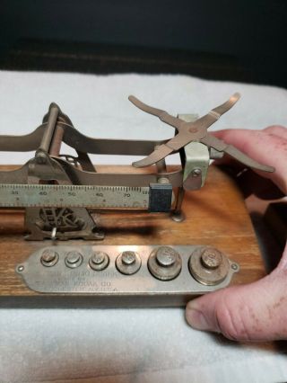 Vintage Eastman Kodak studio scale and Arthur Thomas Co.  Weights 5