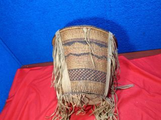 LARGE ANTIQUE NATIVE AMERICAN INDIAN WOVEN BASKET 2 5