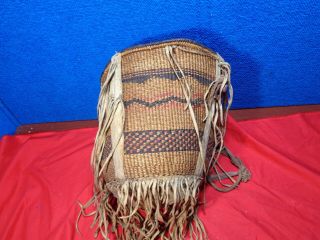 LARGE ANTIQUE NATIVE AMERICAN INDIAN WOVEN BASKET 2 6
