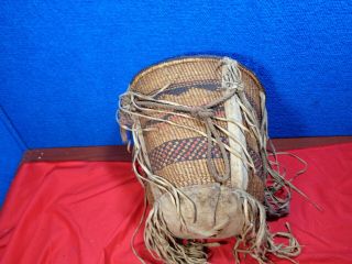 LARGE ANTIQUE NATIVE AMERICAN INDIAN WOVEN BASKET 2 7