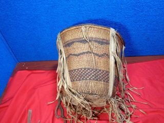 LARGE ANTIQUE NATIVE AMERICAN INDIAN WOVEN BASKET 2 9