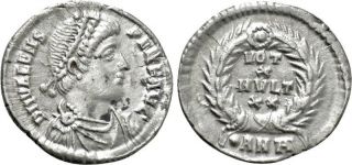 Silver Siliqua Of Emperor Valens (364 - 378).  Antioch.  And Rare Piece