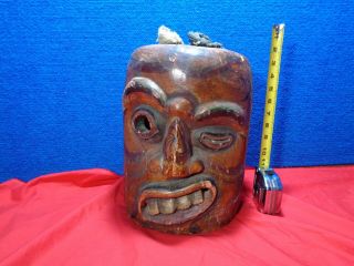 Old Northwest Coast Native American Carved Wood Mask 2