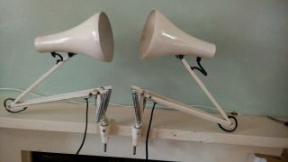 Large G - Clamp Vintage Herbert Terry Anglepoise Lamps White Pat
