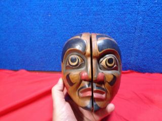 Old Northwest Coast Native American Carved Wood Mask 1