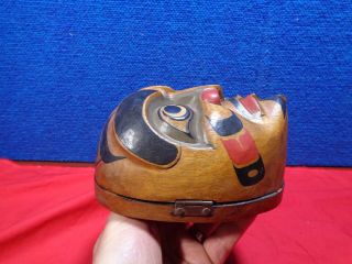Old Northwest Coast Native American Carved Wood Mask 1 7