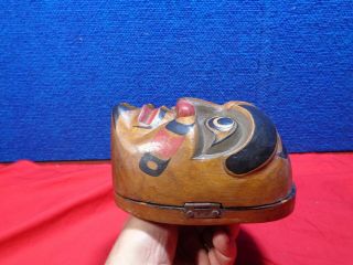 Old Northwest Coast Native American Carved Wood Mask 1 9
