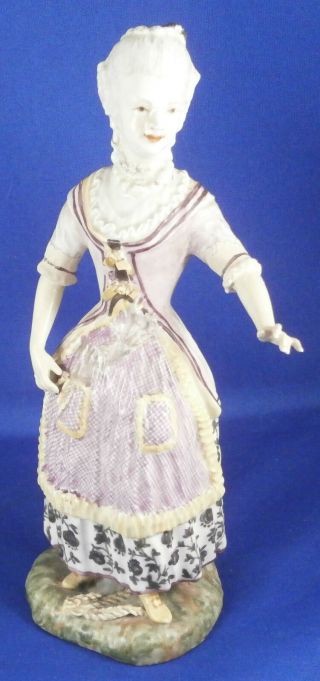 Antique 18thc Limbach Thuringia Porcelain Lady Figurine Porzellan Figur Figure