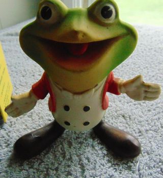 1948 REMPEL FROGGY THE GREMLIN SQUEAKY TOY FROG ANDY ' S GANG Ed McConnell w/BOX 4