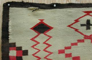 Old Handmade Large Navajo Rug Classic Design 1920 ' s Very Rare 11