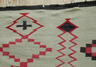 Old Handmade Large Navajo Rug Classic Design 1920 ' s Very Rare 5