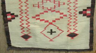 Old Handmade Large Navajo Rug Classic Design 1920 ' s Very Rare 9