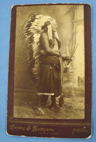 Rare Quahadi Comanche Chief Wild Horse Ca.  1890 Albumen Studio Portrait