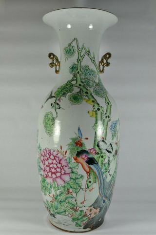Signed Fine Old Large 22.  8 " China Chinese Blue White Porcelain Vase Art
