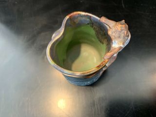 SCARCE ANTIQUE JAPANESE SUMIDA GAWA SIGNED SMALL POTTERY CUP WITH MONKEY 6